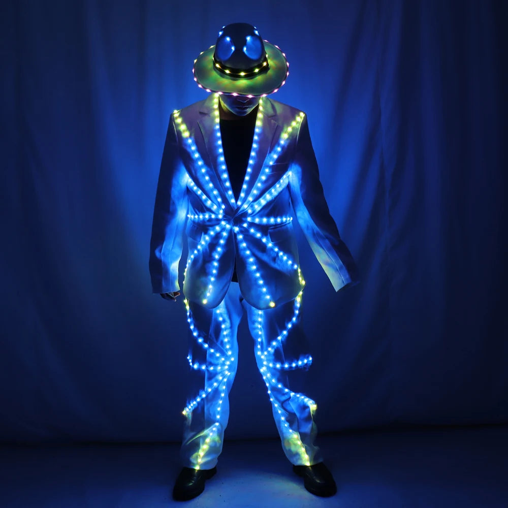 Full Color LED Performance Suit - RGB Light Up Stage Costume Jacket & Pants