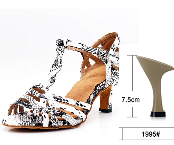Latin Dance Heels | Colorful Serpentine | 6–10cm