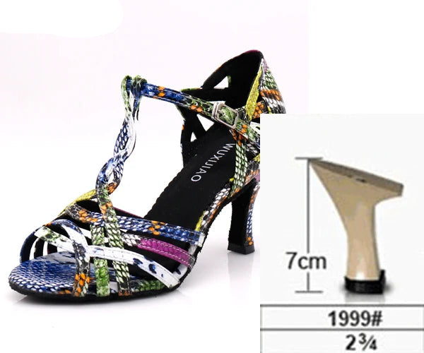 Latin Dance Heels | Colorful Serpentine | 6–10cm