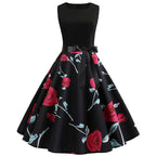 Polka Dot Vintage Swing Dress | 1950s A-Line | Sleeveless