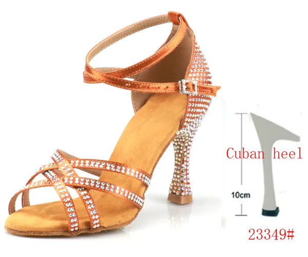 Latin Dance Heels | Rhinestone Sandal | Multi-Heel