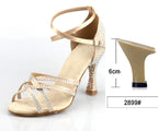 Latin Dance Heels | Rhinestone Sandal | Multi-Heel