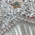Star Nipple Pasties | Rhinestone Tassel | Black & Silver