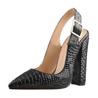 Slingback Stiletto Sandals | Fish Scale | 12cm Heel