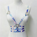 Holographic Body Harness Garter - Laser Faux Leather Performance Harness