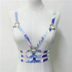 Holographic Body Harness Garter - Laser Faux Leather Performance Harness