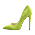 Velvet Stiletto Pump | Pointed Toe | Slip-On