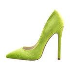 Velvet Stiletto Pump | Pointed Toe | Slip-On