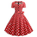 Vintage 50s A-Line Dress | Square Neck | Short Sleeve