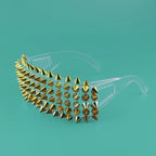 Rivet Steampunk Wrap Sunglasses | Gold & Silver | Unisex