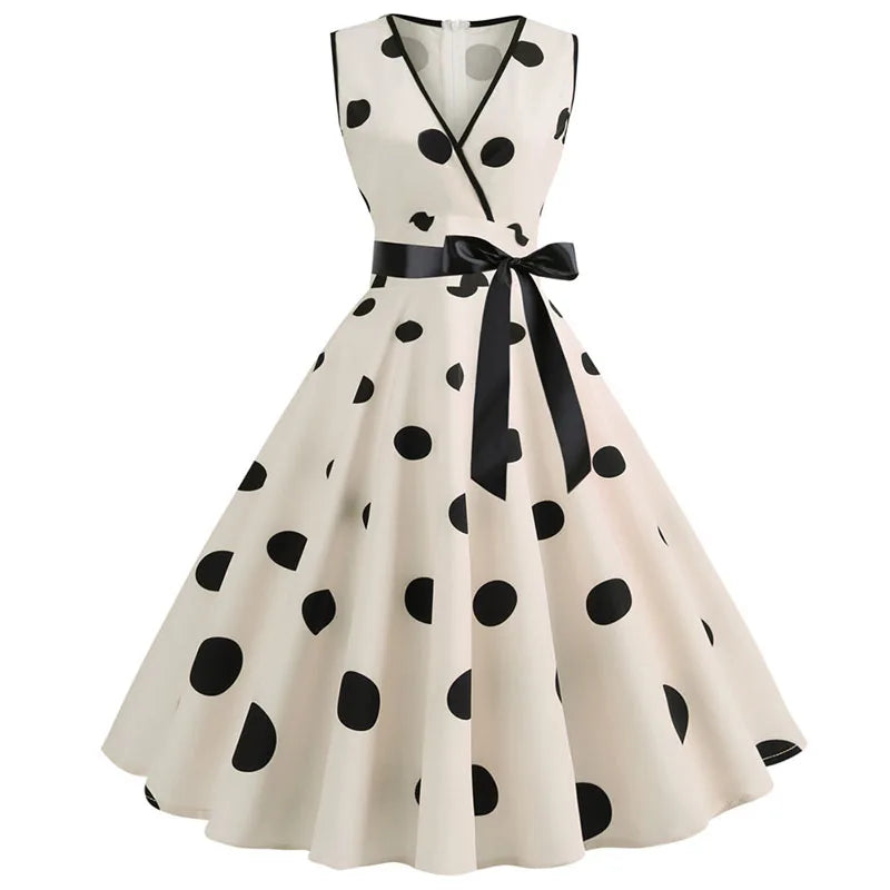Vintage Polka Dot Swing Dress | Petticoat | S–XXL