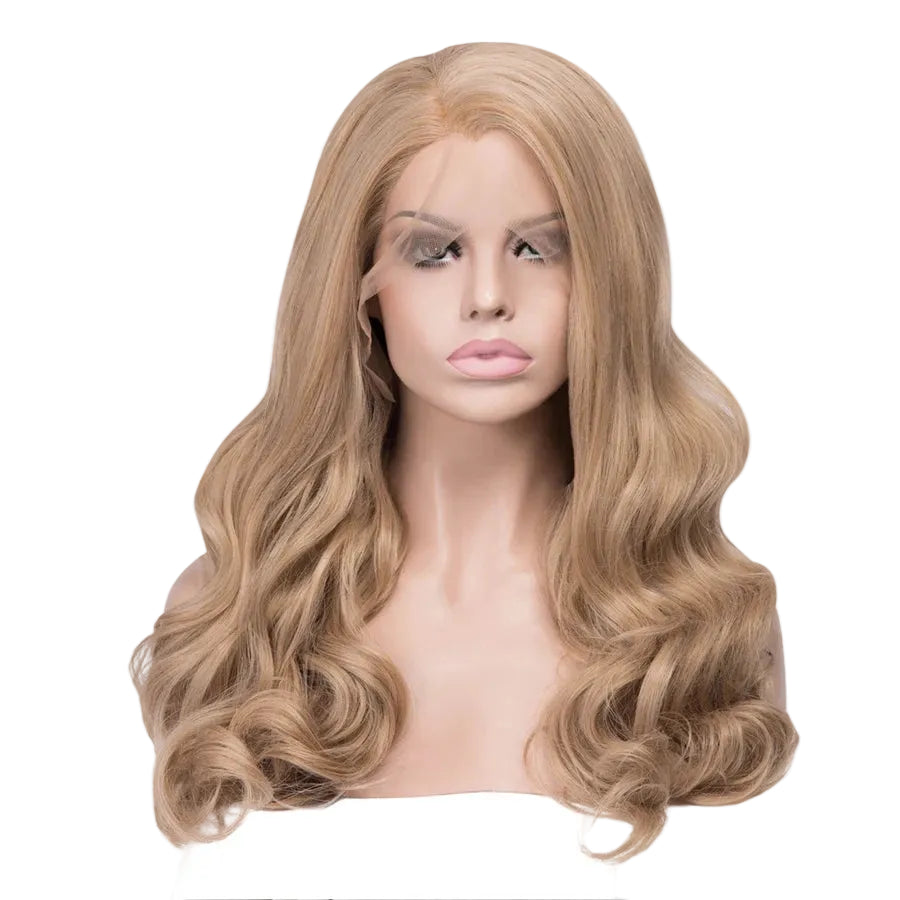 24" Honey Blonde Wavy Lace Front Wig – Warm Golden Tones