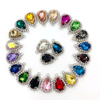 Black Teardrop Sew-On Rhinestones — Glass Crystal Flatback (10pcs)