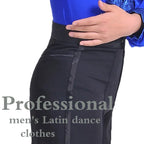 Men's Latin & Ballroom Dance Pants | Black Satin Waist | 16 Sizes