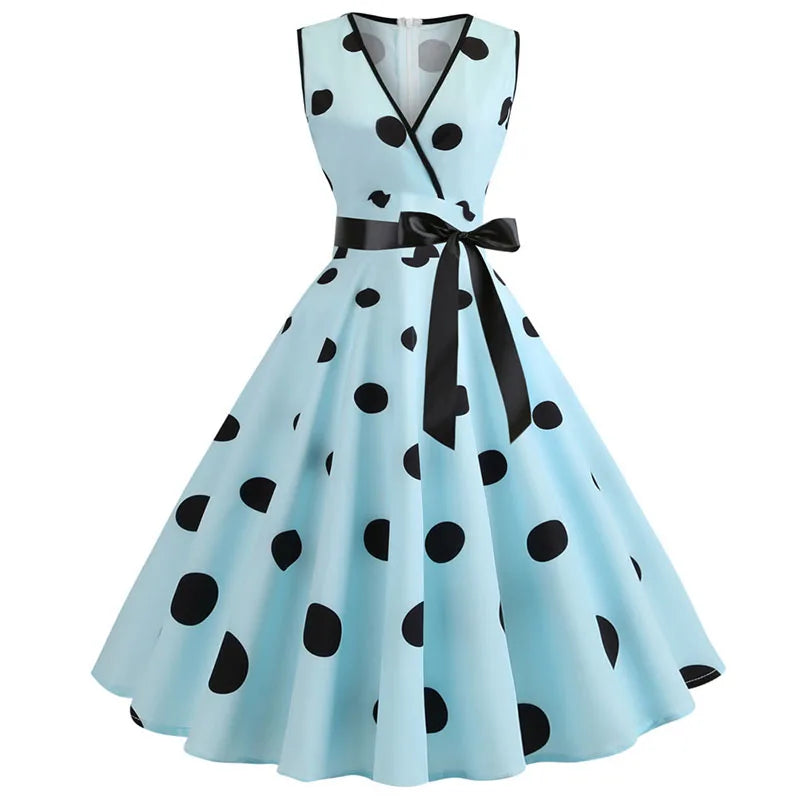 Vintage Polka Dot Swing Dress | Petticoat | S–XXL