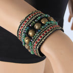 Tribal Belly Dance Arm & Wrist Set | Bronze Beads & Conch