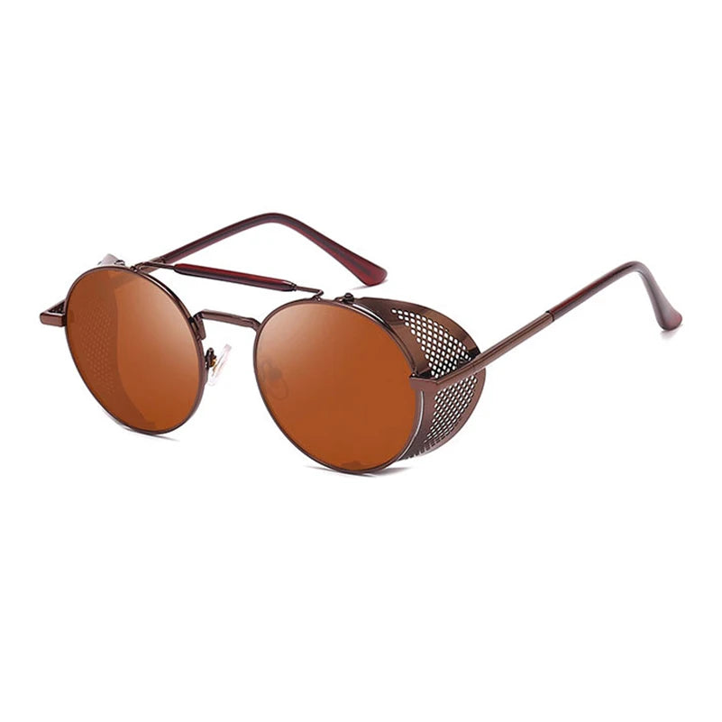 Steampunk Round Sunglasses | Side Shield | UV400