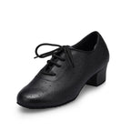 Leather Latin Dance Shoes | Closed Toe | Lace-Up Heel