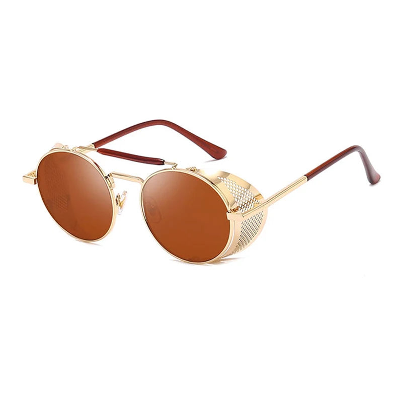 Steampunk Round Sunglasses | Side Shield | UV400