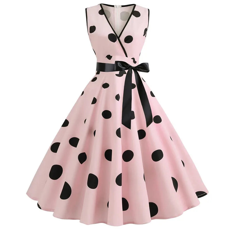 Vintage Polka Dot Swing Dress | Petticoat | S–XXL