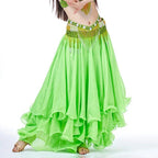 Belly Dance Chiffon Maxi Skirt | 3-Layer Ruffle | 14 Colors