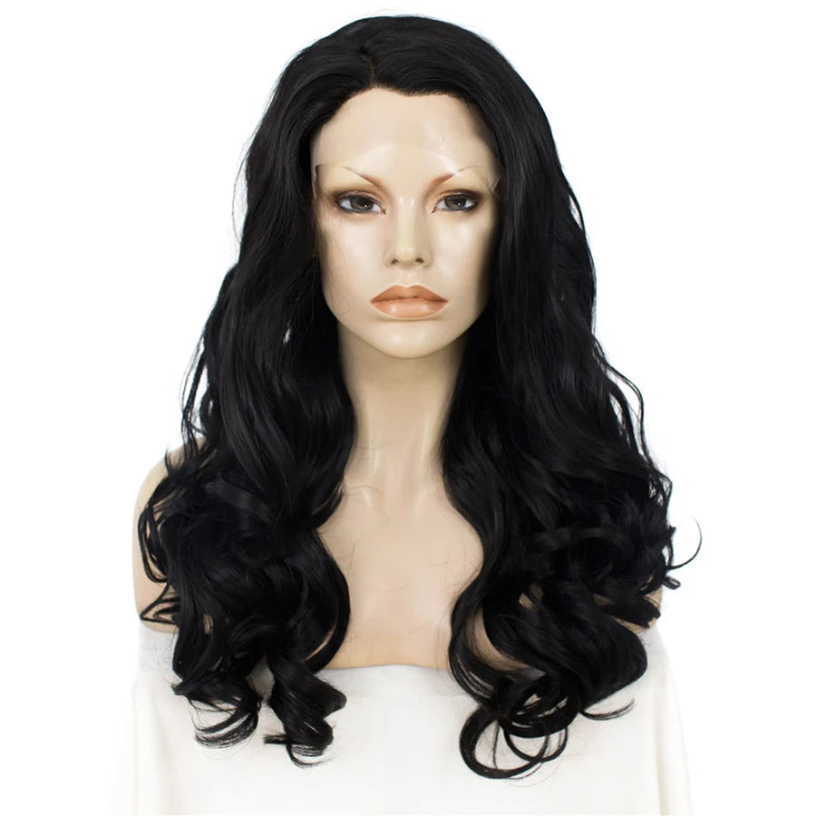 24" Dark Brown Natural Wavy Lace Front Wig – Stage Ready