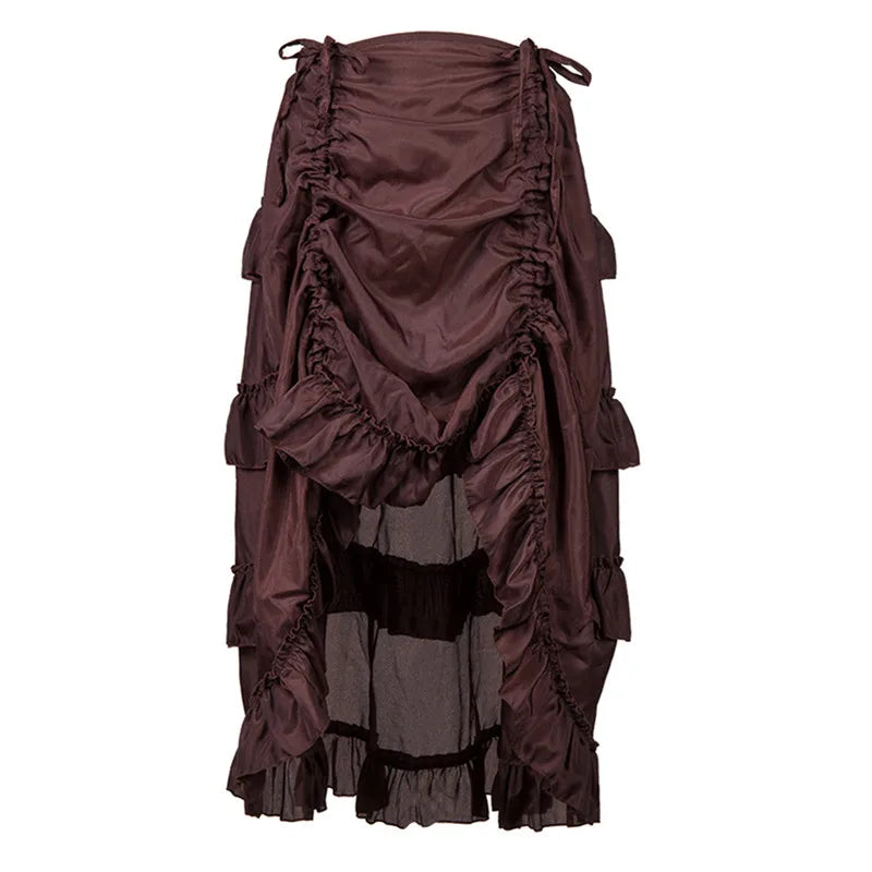 Victorian Gothic High-Low Ruffle Skirt | S–6XL | 3 Colors