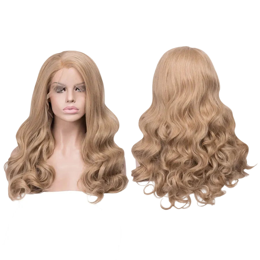24" Honey Blonde Wavy Lace Front Wig – Warm Golden Tones