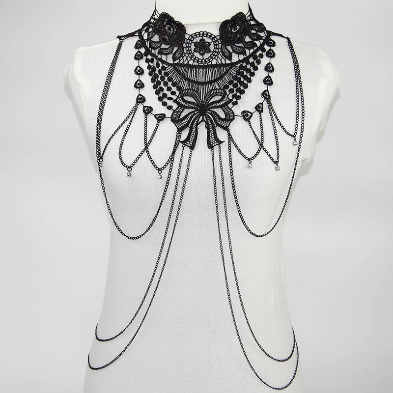 Gothic Lace Body Chain | Stage & Costume