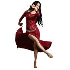 Floral Lace Belly Dance Dress | Off-Shoulder | Side Slit