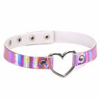 Holographic Heart Choker | Punk Collar | Rave Festival