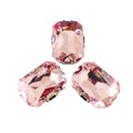 Pink Rectangle Sew-On Rhinestones — Glass Crystal D-Claw Flatback