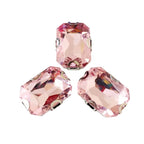 Pink Rectangle Sew-On Rhinestones — Glass Crystal D-Claw Flatback