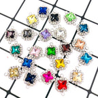 Clear White Square Sew-On Rhinestones — Glass Crystal Flatback (10pcs)