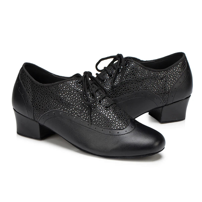 Men's Ballroom Latin Dance Shoes | Leather | Block Heel
