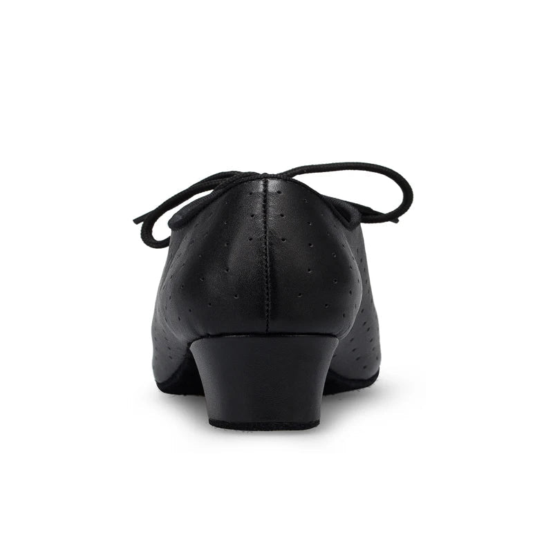 Leather Latin Dance Shoes | Closed Toe | Lace-Up Heel