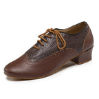 Men's Ballroom Latin Dance Shoes | Leather | Block Heel