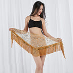 Belly Dance Triangle Hip Scarf | Coin & Sequin Fringe Belt