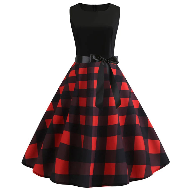 Polka Dot Vintage Swing Dress | 1950s A-Line | Sleeveless