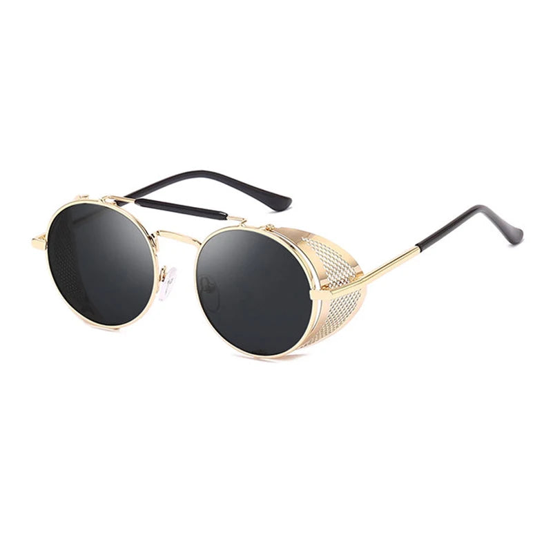 Steampunk Round Sunglasses | Side Shield | UV400