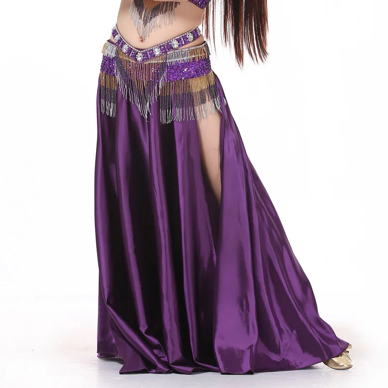 Belly Dance Skirt | Satin Double Slit