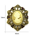 Vintage-Inspired Cameo Brooch | Crystal Rhinestone | Statement Pin