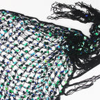 Sequin Belly Dance Hip Scarf - Shimmering Crochet Tassel Belt for Performance