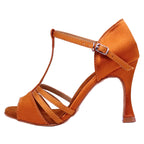 Latin Dance T-Strap Sandal | Satin | 6–10cm Heel
