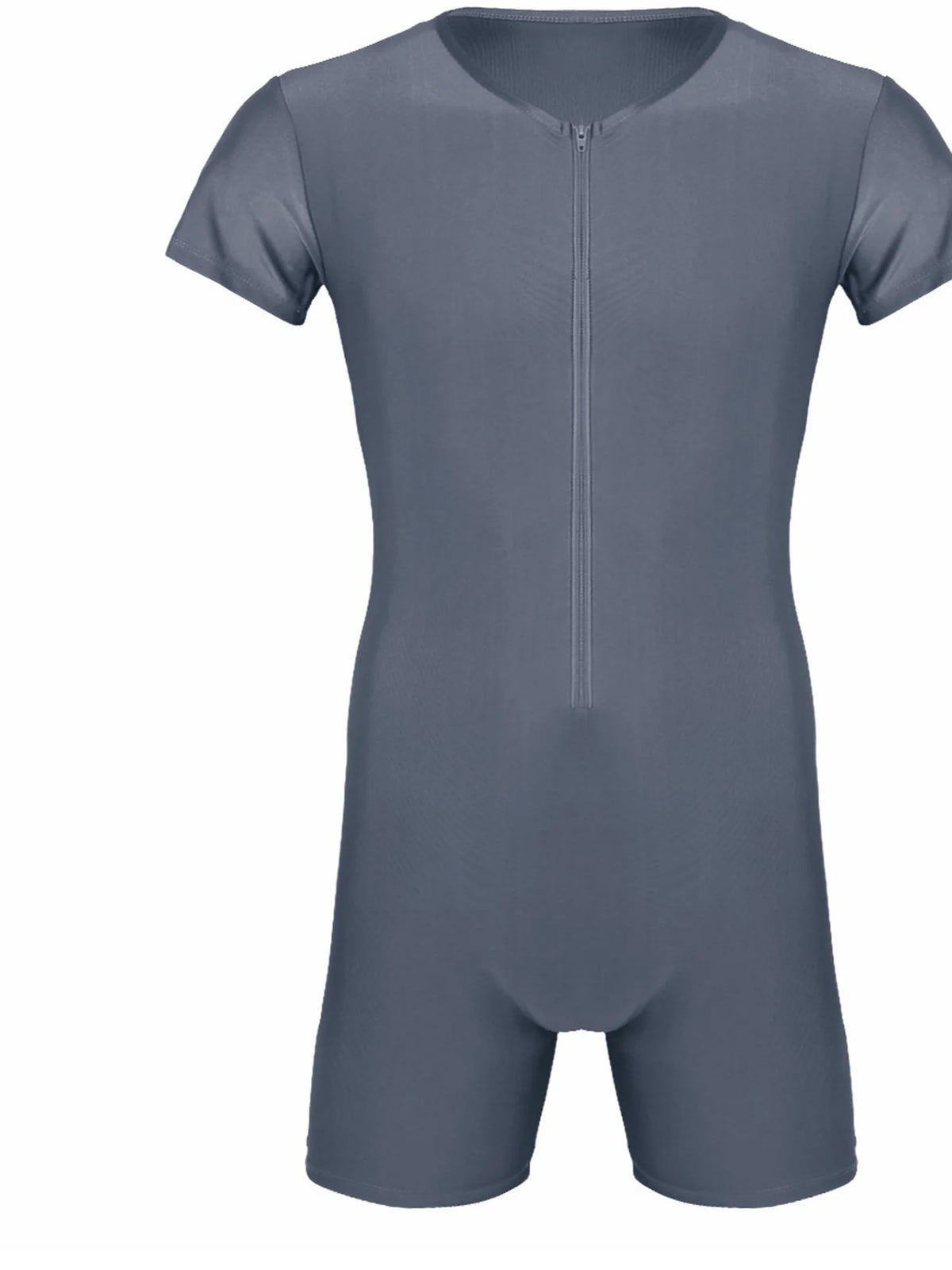 Men's Zip-Front Dance Unitard | Short Sleeve | Ballet Gymnastics Biketard