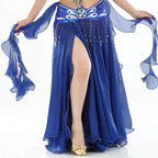 Belly Dance Chiffon Skirt | Ruffle Trim | Side Slit | 13 Colors