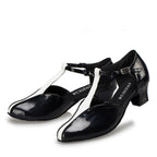 Leather Latin Dance Heels | T-Strap Ballroom | 5–7cm