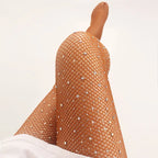 Rhinestone Fishnet Dance Tights — Ballroom & Latin Performance Stockings