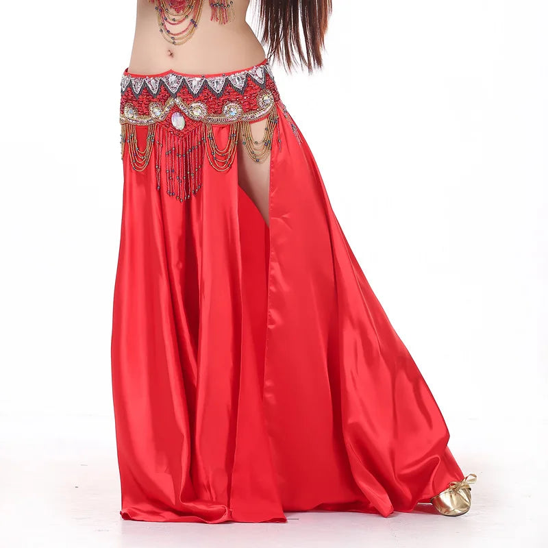 Belly Dance Skirt | Satin Double Slit