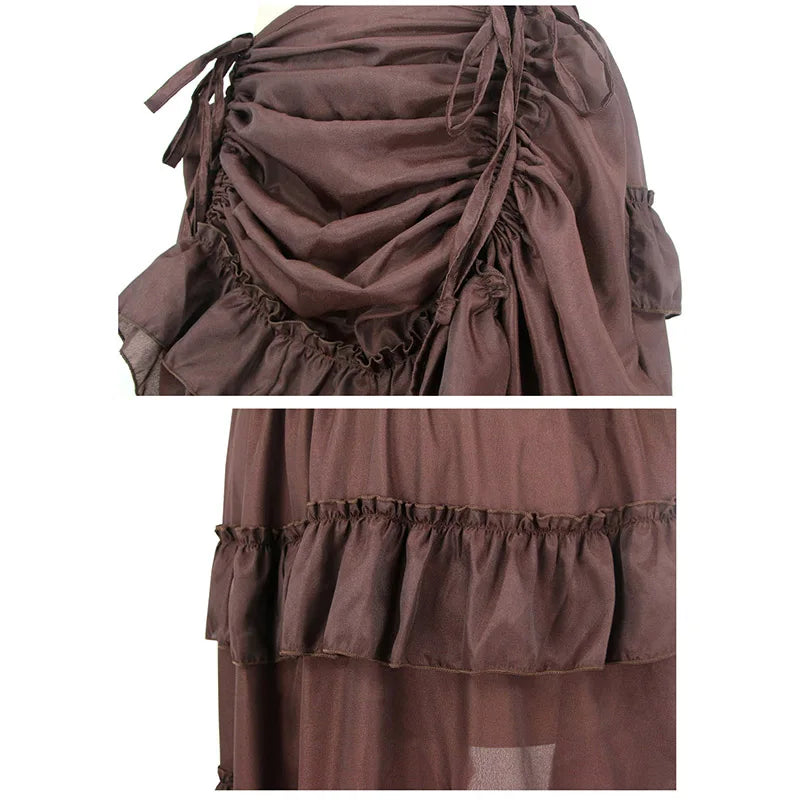 Victorian Gothic High-Low Ruffle Skirt | S–6XL | 3 Colors